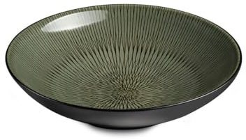 MEDARD DE NOBLAT - Assiette salade et pâtes - D19 cm - Hypnose Kaki - Grès - Lot de 6 - Vert Kaki