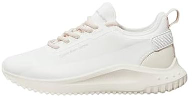Calvin Klein Damen Eva Runner Sock Mix Schuhe, Bright White/Creamy White/W Pink, 36 EU