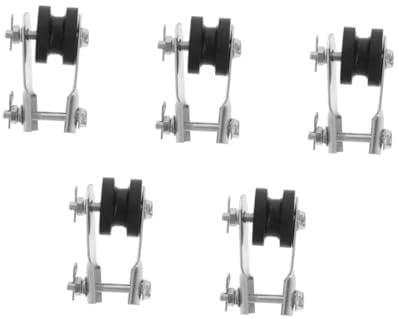 HOMSFOU 5pcs Lifting Pulley Kit Flush Mount Ceiling Light Ceiling Fan Wall Mount Black Pulley Industrial Light Pulleys for Grow Lights Hanging Lamp Plug in Pulley Lights Silver Iron