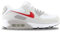 NIKE Herren Air Max 90 Sneaker, White University Red College Grey, 43 EU