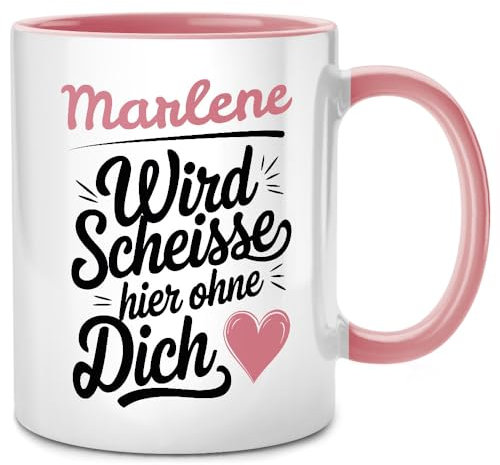 Seness Wird scheisse hier ohne dich Tasse mit Spruch lustig, Abschiedsgeschenk Kollegen Jobwechsel, beste Kollegin Abschied Geschenk witzig, Lieblingskollegin, Rente Ruhestand Renteneintritt (NameH)
