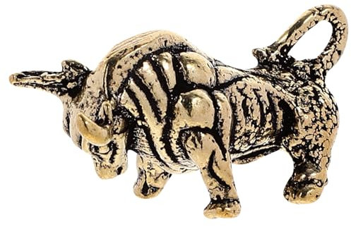 SEWOART 2 Pièces Porte-clés Niuniu Pendentif en laiton clé décorative bijoux pendentif vache décoration de statue de taureau porte-clés vache du pendentif porte-clés
