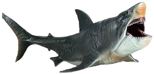 Megalodon -Spielzeug 10.63x5.51x3.94 Bewegbarer Mund Megalodon Hai Spielzeug große Simulation Meer Kreatur Realistische Kunststoff -Ozean -Hai -Figur Geschenke für Kinder und Erwachsene, Weihnachten