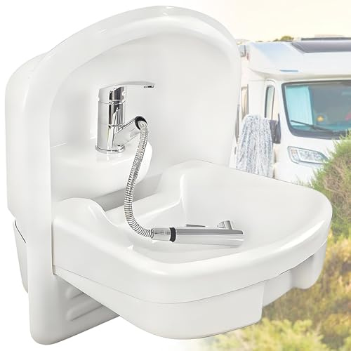 vnmudzeo Lavabo Pliable pour Camping-Car avec Robinet, Lavabo Compact pour Salle De Bain, Cuisine, Camping-Car 547x464x143mm