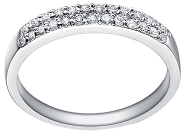 Wycian Promise Ring Silber Verlobungsring Diamant Echt 18 Karat Weißgold mit 0,3 CT Diamant Größe 57 (18.1) Massiv, Nicht Plattiert Mode für Schwester Abschluss Schmuck
