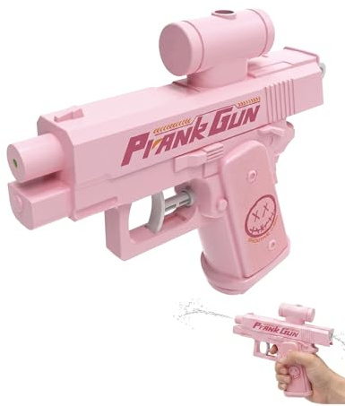 RAVNIX 1 Pezzo Pistola Ad Acqua Prank, Rosa Piccolo, Sistema Spruzzo Inverso Per Trucchi, Struttura Leggera E Chiusura Stagna Per Divertimento Pulito E Sicuro Estivo