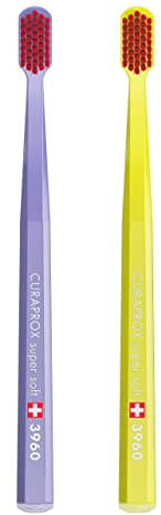 CURAPROX CS3960 Handzahnbürste super soft, 2 Stück, (farblich sortiert, Farbe nicht wählbar), sehr weiche Zahnbürste, toothbrush