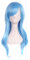 MapofBeauty 28 langes lockiges Haarspitzen Kostüm Cosplay Perücke (azurblau)