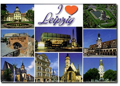 Foto-Magnet I Love Leipzig, Souvenir, ca. 8 x 5,4 cm