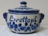 Brottopf aus Keramik Serie Flora bauchige Form Steinzeug-Schmitt (blau-grau)