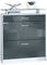 Vladon Schuhschrank Loret 89 x 104 x 23 cm Schuhkipper für 16 Paar Schuhe mit 1 Schublade, 1 Glasablage, Farben Weiß matt & Grau Hochglanz