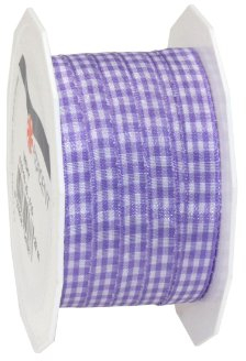 Präsent Vichy Geschenkband Lavendel/weiß, 20 m Dekoband zum Verzieren & Basteln, 10 mm Breite, Kariertes Band für Bunte Dekos & Geschenkverpackungen, zu feierlichen Anlässen