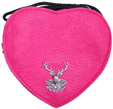 Herz Trachtentasche mit Hirsch Pink