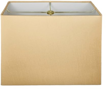 Royal Designs Lampenschirm, rechteckig, gebunden, Antikgold, 12,7 x 25,4 x 20,3 x 24,6 cm