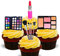 Make-up/Cosmetics Edible Cupcake Toppers - Stand-up Wafer Cake Decorations (Pack of 24)