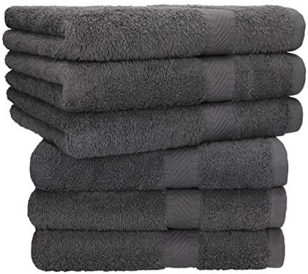 Betz Handtuch 6er Pack Handtücher Set Palermo Größe 50x100 cm 100% Baumwolle - gut trocknend, leichte Qualität - ideal für Sport, Strand, Reisen Farbe anthrazit Grau