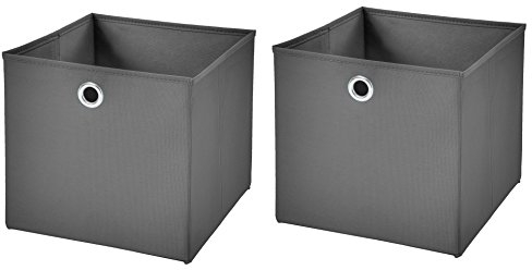 StickandShine 2er Set Dunkelgrau Faltbox 28 x 28 x 28 cm Aufbewahrungsbox faltbar