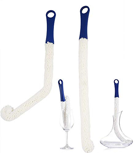LJDJ Bottle Cleaning Brush - Set of 2 Flexible Bottle Scourer - Multi-Function Household Cleaning Tools for Cleaning of Wine Decanters, Goblets, Glasses, Cups