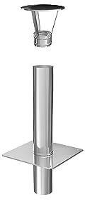 Schornsteinverlängerung Kaminverlängerung einwandig DN Ø 140 mm 0,5 m + Haube