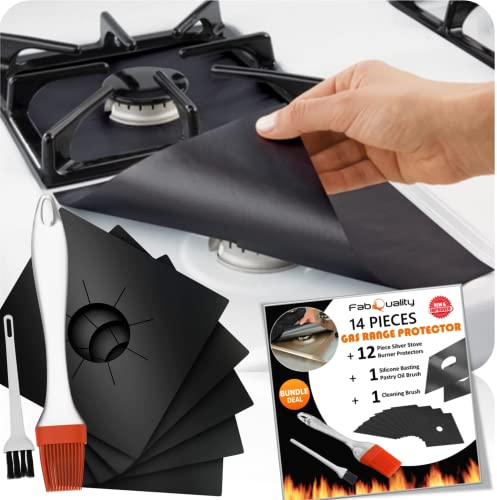 Housses de protection pour brûleur de cuisinière à gaz, double épaisseur, réutilisables, antiadhésives, nettoyage rapide pour cuisinière, taille 26,9 x