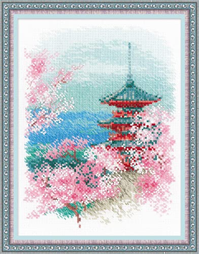 Riolis Kreuzstich-Set Sakura. Pagode, Zählmuster