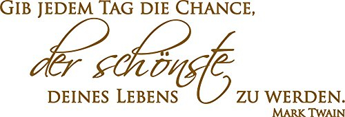 GRAZDesign Wandtattoo Zitat Gib jedem Tag die Chance, der schönste Sprüche Wohnzimmer - 118x40cm / 091 gold