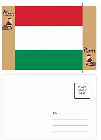 Postkarte mit Nationalflagge Ungarn Europa Land Santa Claus Geschenk, 20 Stück