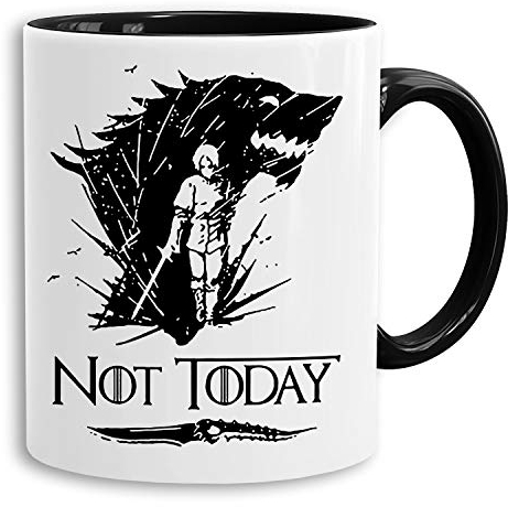 Not Today ll - Tasse Kaffeetasse Targaryen thrones game of stark lannister baratheon Daenerys khaleesi tv blu-ray dvd, Farbe:Weiß