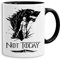 Not Today ll - Tasse Kaffeetasse Targaryen thrones game of stark lannister baratheon Daenerys khaleesi tv blu-ray dvd, Farbe:Weiß