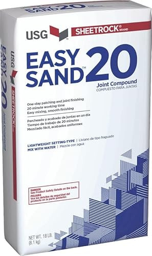 USG Sheetrock 384214060 18 Lb Bag Easy Sand 20 Min Joint, Light-Weight Setting Type Compound Powder