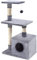 GRANDMA SHARK Cat Tree Tower, 50 x 30 x 85 cm, Cat Condos with Sisal Scratching Posts, Cat Play House and Rest Place, Grey