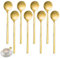 HUYIWEI Cuillères à tête ronde dorées,8 pièces Cuillères à café, Cuillere a Glace Dore,Cuillères en acier de 13 cm,Convient pour le café,le sucre,le dessert,la crème glacée,la soupe,la cuillère à moka