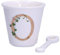 La Porcellana Bianca - Bicchierino Lettera O con Cucchiaino - Arredo Casa, Cucina - Linea Unico - Idea Regalo - Porcellana - 75 CC; Ø 6,7; h6 cm