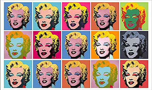 CloudShang Andy Warhol Bild Pop-Gemälde Poster Bunte Mädchenportrait Poster Retro Mode Ausstellungsplakat Andy Warhol Wanddeko Galerie Wohnzimmer Wanddekor Leinwand Gemälde G26084