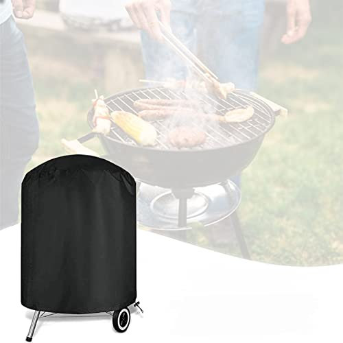 AWSAD Housse de Barbecue Ronde,Housse de Barbecue,210D Oxford Bâche Barbecue Exterieur Imperméable Bache Barbecue Étanche avec Sac de Rangement (Color : Black, Size : 80x80cm)