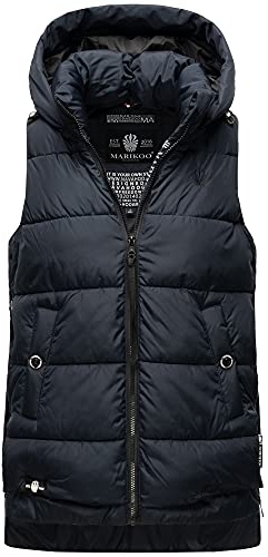 MARIKOO Damen Weste Outdoor gesteppt Jacke Steppweste Windbreaker Kapuze XS - XXL ZARINAA
