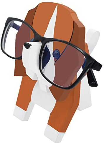 VIPbuy Hund geformt Holz geschnitzt Brillenhalter, 3D Holz Puzzle Brillenständer Haustiere Brillenhalter Sonnenbrille Display Rack Home Office Schreibtisch Dekor Geschenke