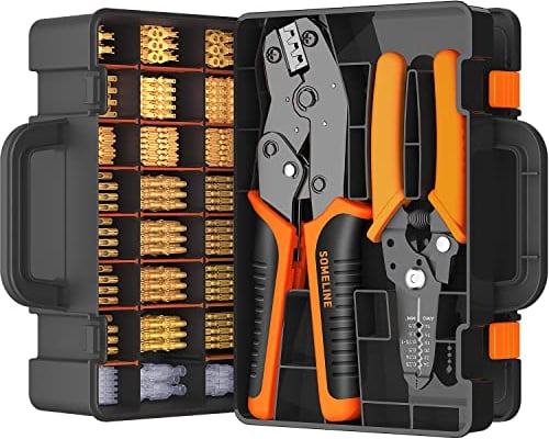 SOMELINE Crimpadora Terminales Cables Electricos, 20 tipos 0,25 – 2.5mm², Alicates Conectores, Herramientas Electricista, Alicates de Terminales Crimpadora, ferramentas