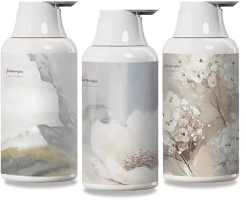 shampoo and conditioner dispenser with Labels and Funnel , 3pcs 500ml Pump Press Shower Containers, Empty Refillable Shampoo Body Soap Conditioner , Shower Gel Plastic Bathroom Press Lotion Dispenser