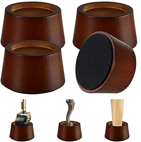 KOIKEY Furniture Raisers - 2 Inch Wooden Circle Heavy Duty Bed Risers, Lifts for Sofa, Couch, Desk, Chair, Table Base Raising, Space, Convenient Store and Cleaning, Pack of 4