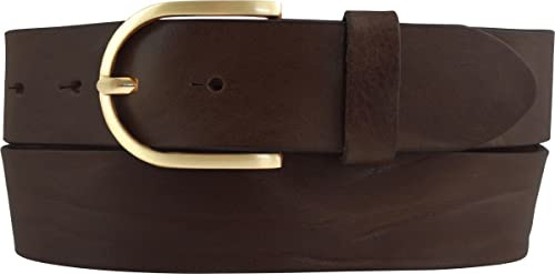 BELTINGER Damen-Gürtel aus Vollrindleder Used-Look 4 cm | Jeans-Gürtel für Damen mit goldener Gürtelschließe 40mm | Ledergürtel Vintage-Look 4cm