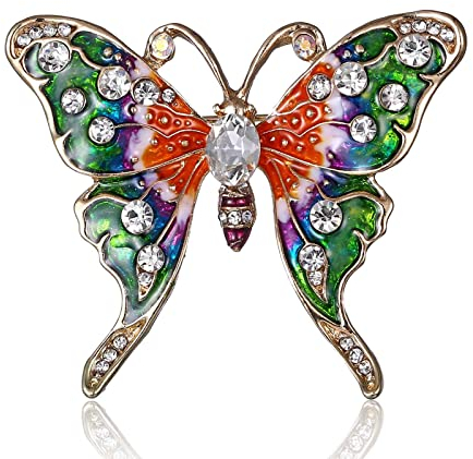 Inateannal Schmetterling Brosche Pins Strass Schmetterling Emaille Pins Kristall Insekt Anstecknadel Klassische Hochzeit Brautstrauß Brosche Schmuck Für Frauen Mädchen