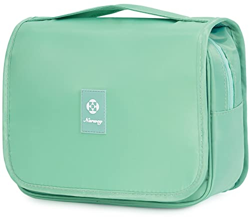 Narwey Trousse de Toilette à Suspendre Femmes Trousse de Maquillage Accessoires Trousse Toilette Voyage Organisateur Cosmétique (Vert Foncé)