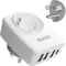 Adattatore Presa Americana Adattatore Spina Europa a USA con 3 USB e 1 USB-C Adattatore Universale da Viaggio USA per Canada Messico Thailandia Tipo B