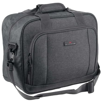 Von Cronshagen Flugumhänger Cloud 2.0 | praktische Umhängetasche für Handgepäck Flugzeug | Tasche mit Handgepäcksmaßen | mit Aufsteckfunktion (Anthracite)