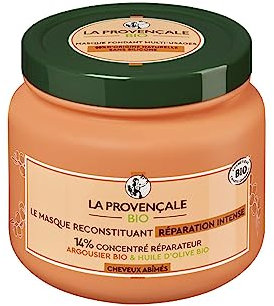La Provençale - Masque Reconstituant Réparation Intense - Multi-Usages - 14% Concentré Réparateur - Argousier Bio & Huile d'Olive Bio AOP Provence - Pour Cheveux Abîmés - 330 ml