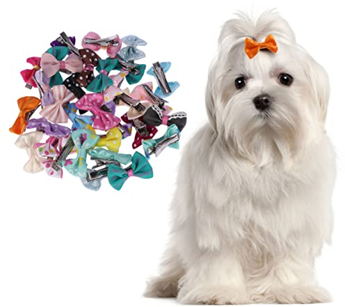 Ipetboom 30 Stück Haarschmuck Für Kinder Haargummis Für Kinder Für Mädchen Katzen-Haarspange Tierhaarschleife Clip-On-Schleifen Für Hunde Haarnadel Stirnband Kopfbedeckung Welpen