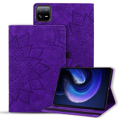 Vaitasy Funda Xiaomi Mi Pad 6 / Pad 6 Pro 11 Pulgadas 2023 Carcasa Ultra Delgado Cuero PU Cover con Ranura para bolígrafo para Xiaomi Pad 6 Pro - Mandala Morado