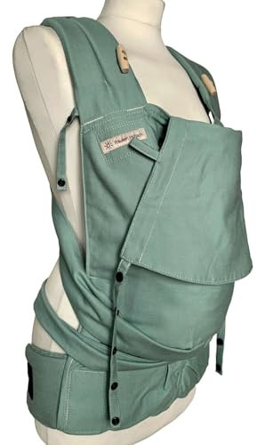 Babytrage Fräulein Hübsch SoftTai Babysize Jade für Neugeborene ab Geburt bis Kleinkindalter (Gr. 50/56-80/86) - ergonomisch wie im Tragetuch - Bauch- und Rückentrageweise möglich