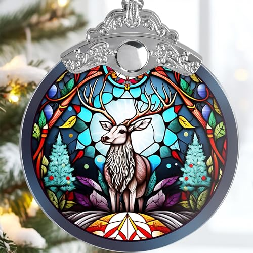 Jocidea Hirsch Weihnachtsschmuck - Sonnenfänger Baumschmuck - Geschenke für Hirschliebhaber - Heimdekoration